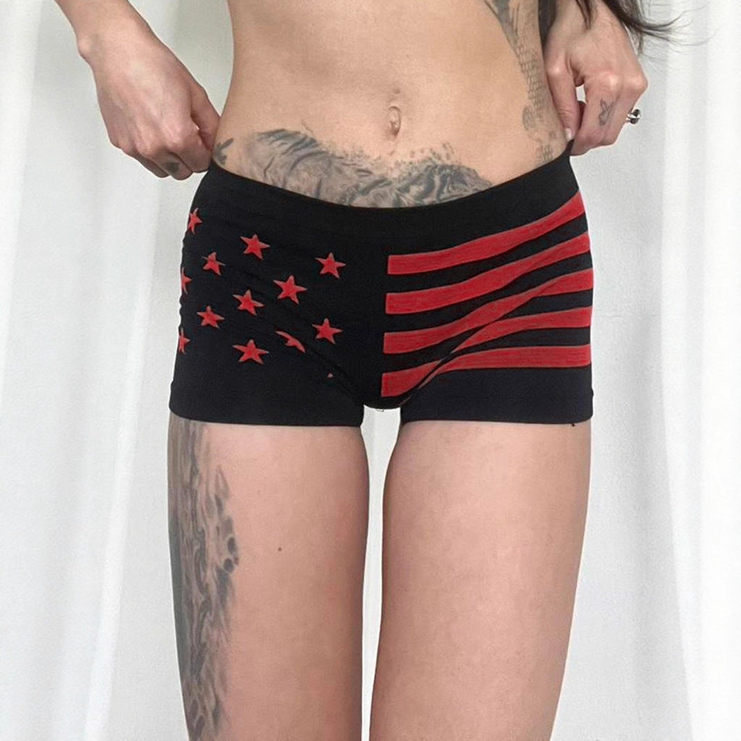Damen Komfortable Boxershorts mit patriotischem Design EB