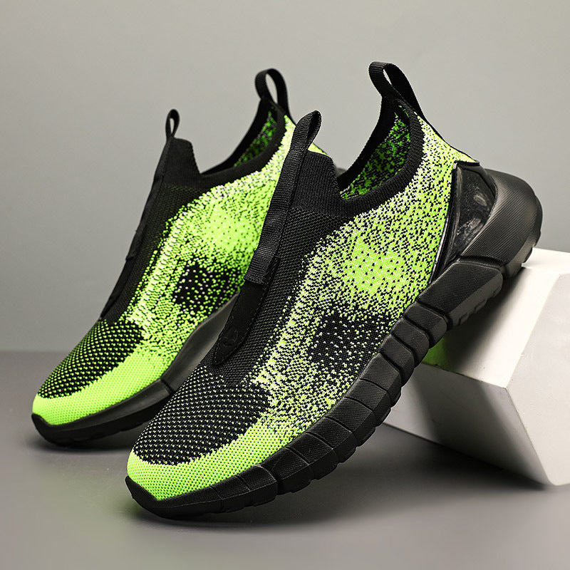 Damen Sportliche Slip-On Sneakers mit atmungsaktiver Strickoberfläche EB