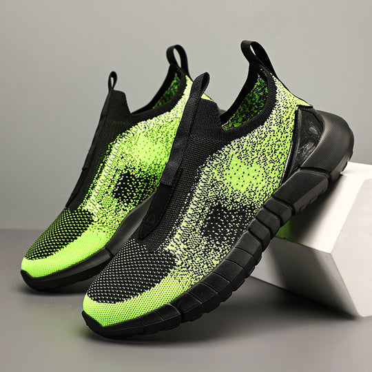 Damen Sportliche Slip-On Sneakers mit atmungsaktiver Strickoberfläche EB