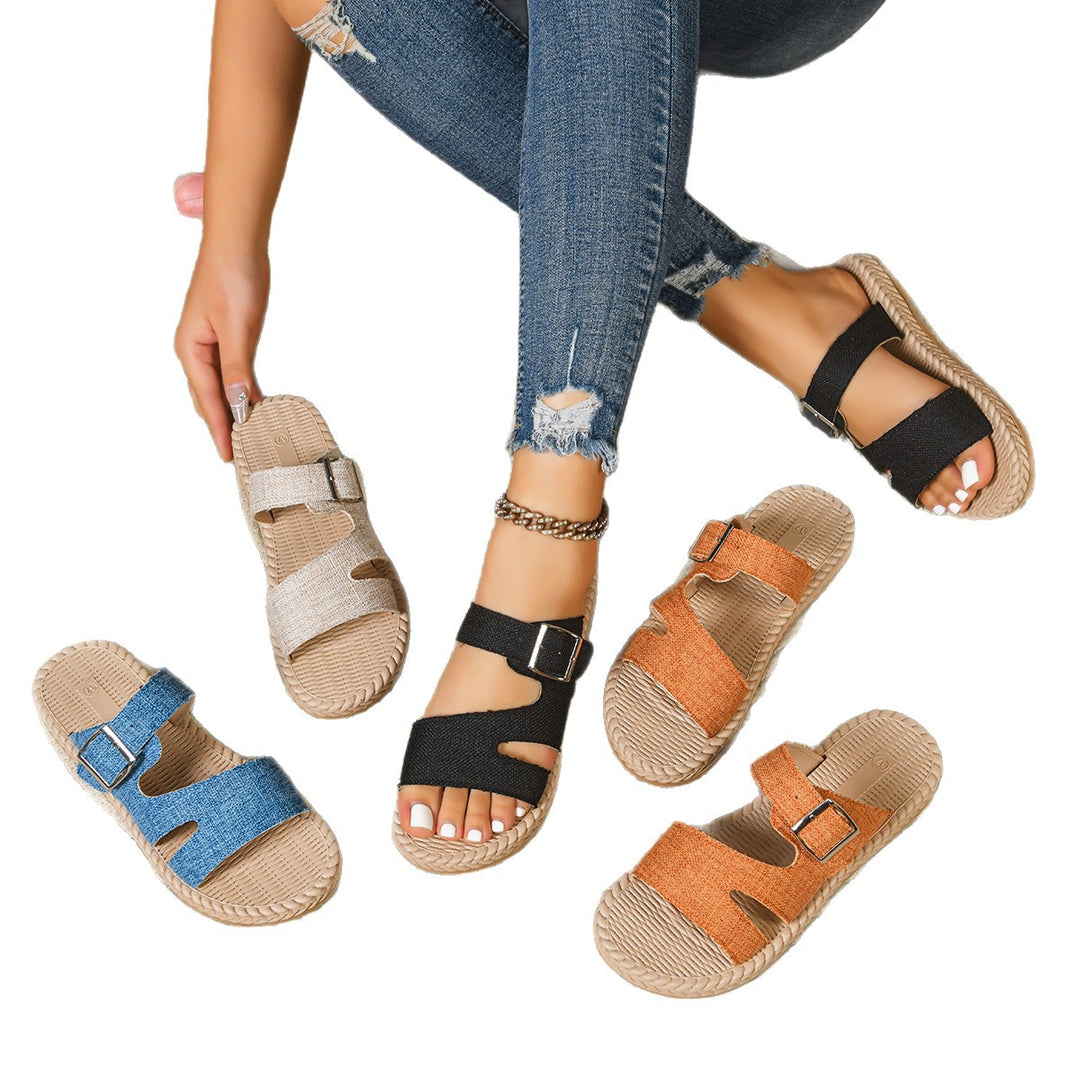 Damen Trendige Riemchen-Sandalen mit komfortabler Sohle EB
