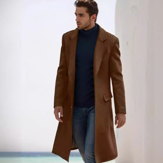 Herren eleganter klassischer Langmantel EB