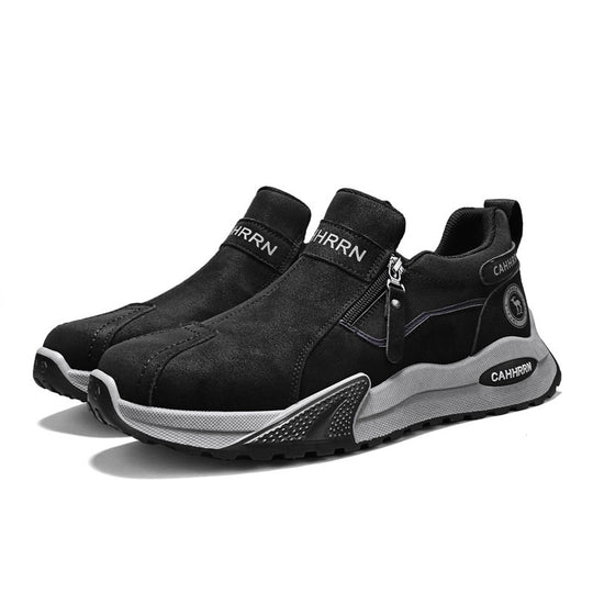 Herren robuste Outdoor-Sneaker mit seitlichem Reißverschluss, gepolstertem Knöchelkragen und griffiger Profilsohle EB