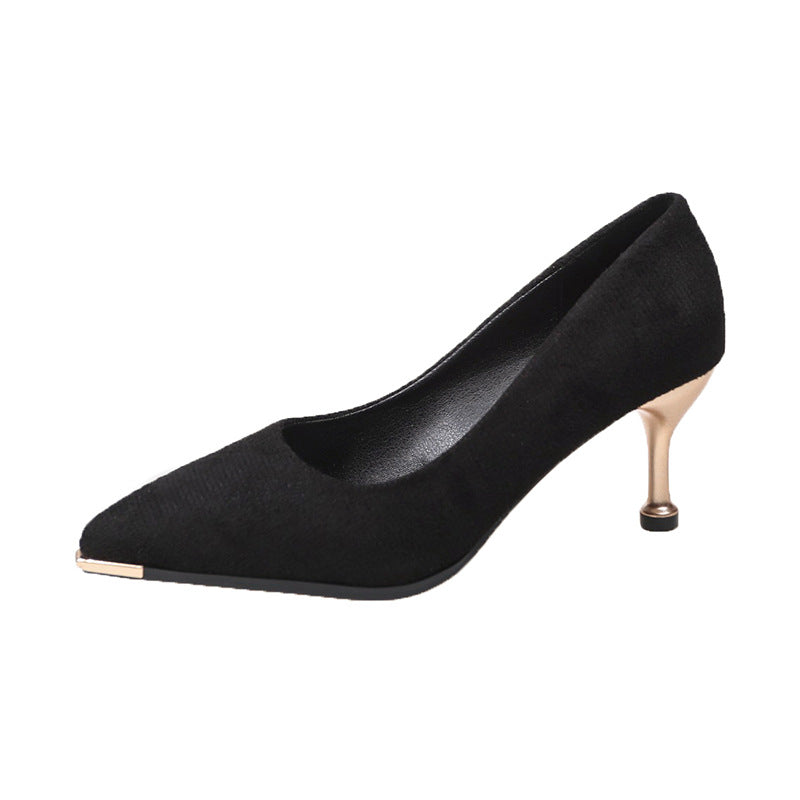 Damen elegante spitze Pumps mit metallic Akzent EB