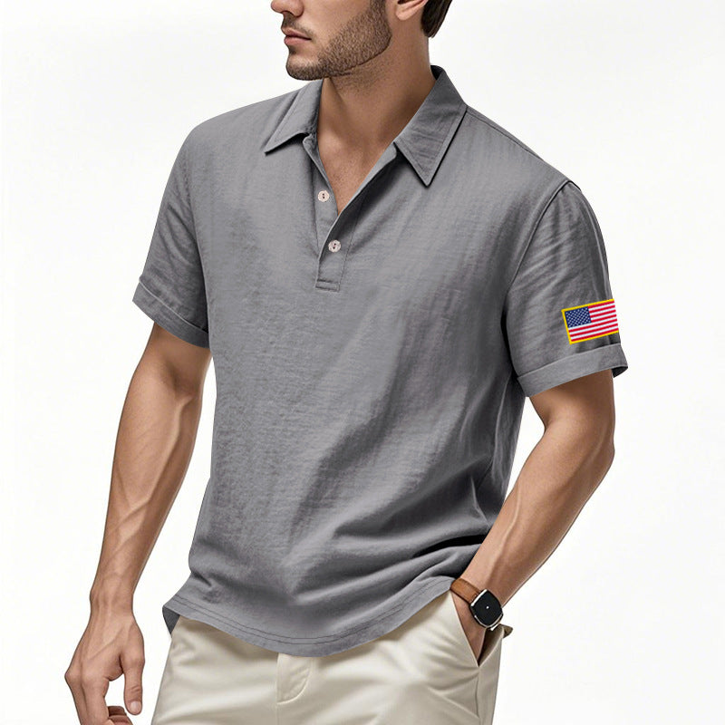 Herren Poloshirt mit strukturiertem Design und Kontrastknopf EB