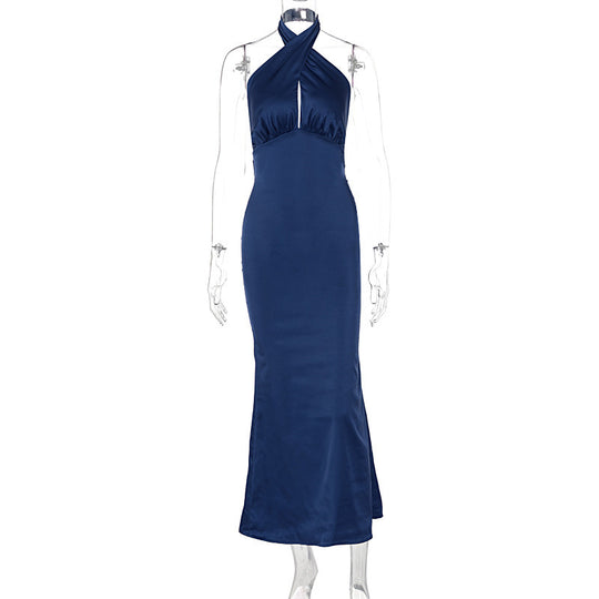 Damen Elegantes Maxikleid mit raffinierter Wickeloptik und schulterfreiem Design EB