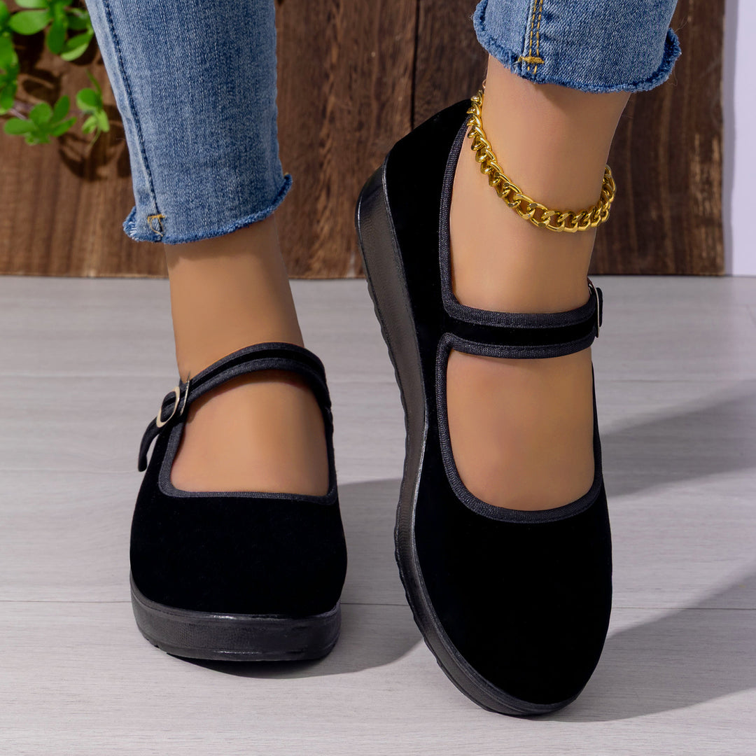 Damen Elegante und bequeme Mary Jane Halbschuhe mit verstellbarem Riemen EB