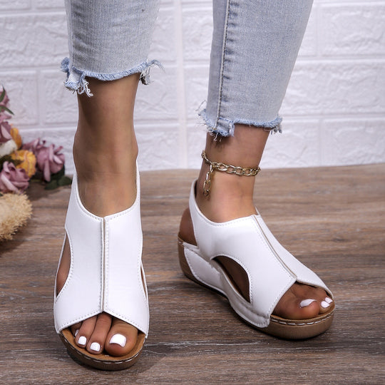 Damen Komfortable Keil-Sandalen mit atmungsaktiver Zehenöffnung EB