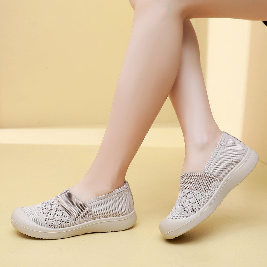 Damen Atmungsaktive und komfortable Slip-On Schuhe mit elastischem Einsatz EB