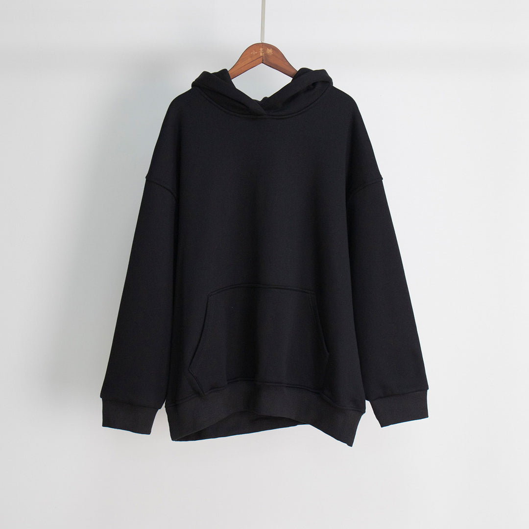 Damen Bequemer oversized Kapuzenpullover mit Kängurutasche EB