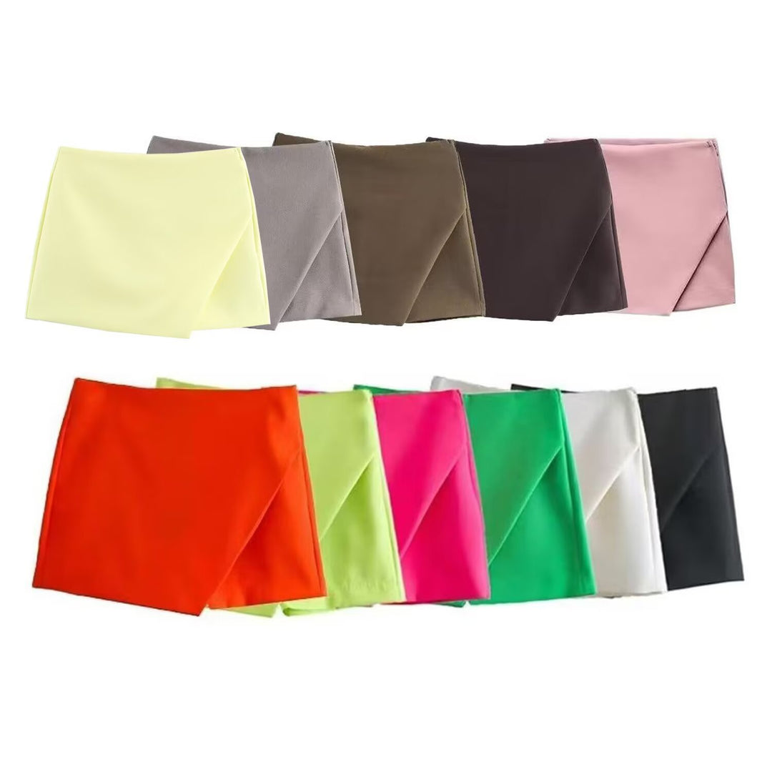 Damen modische Wickel-Shorts aus hochwertigem, elastischem Material EB