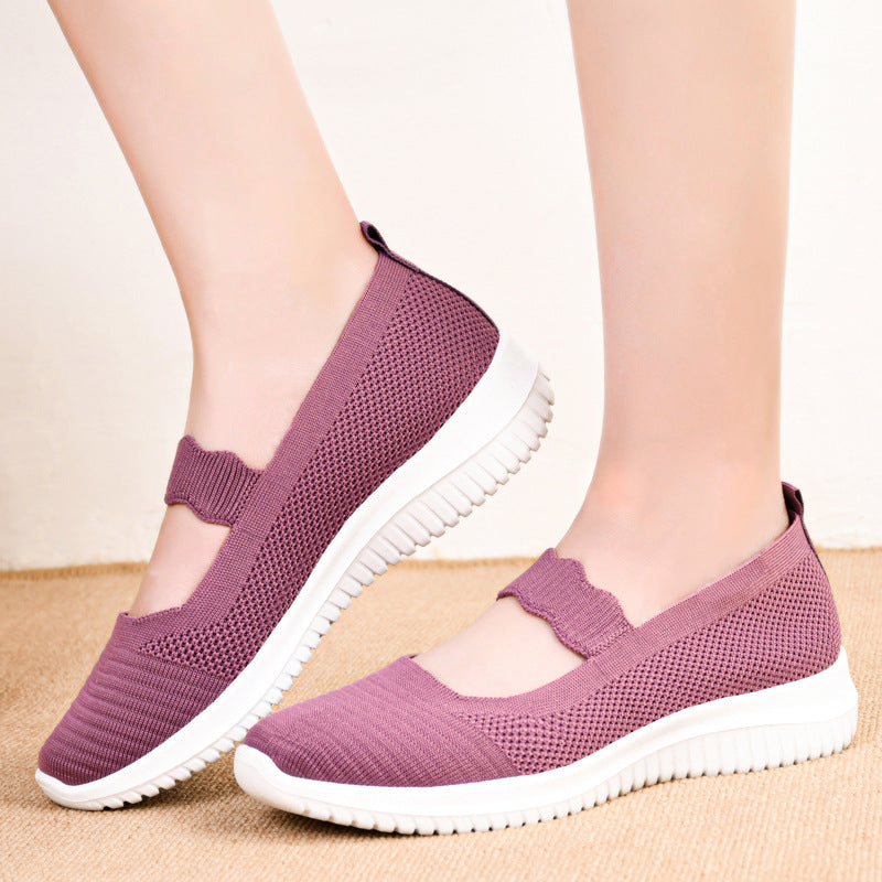 Damen Sportliche Slipper mit elastischem Bändchen EB
