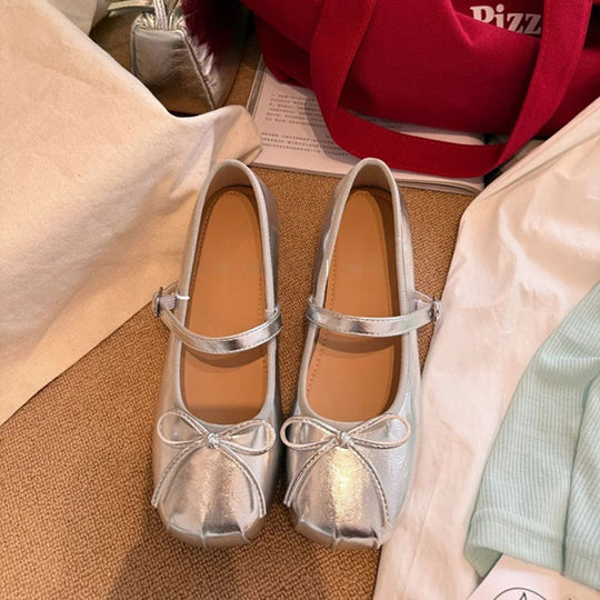 Damen Ballerina-Schuhe mit dekorativem Riemchen und komfortablem Fußbett EB