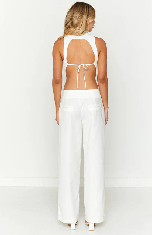 Damen Cropped-Oberteil mit Rippstruktur und modischem Stehkragen EB