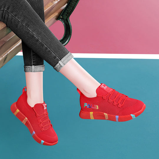 Damen Sportliche Sneakers mit atmungsaktiver Mesh-Oberfläche und flexibler Sohle EB