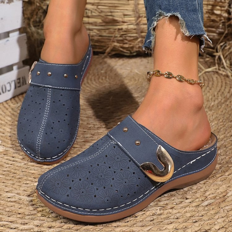 Damen Komfortable und stilvolle Clogs mit floralem Design EB