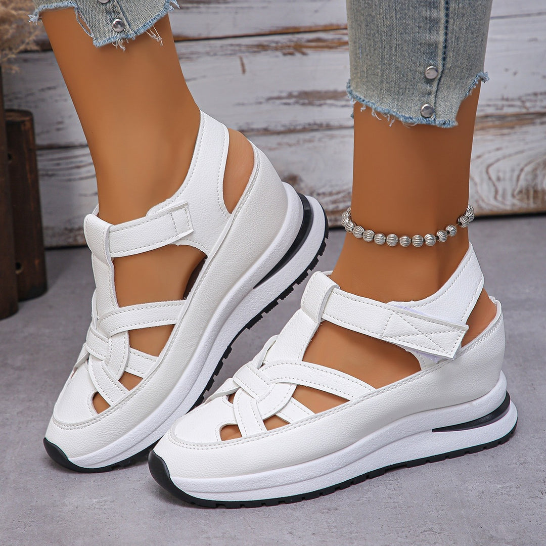 Damen Atmungsaktive Keilsandalen mit verstellbaren Riemen EB