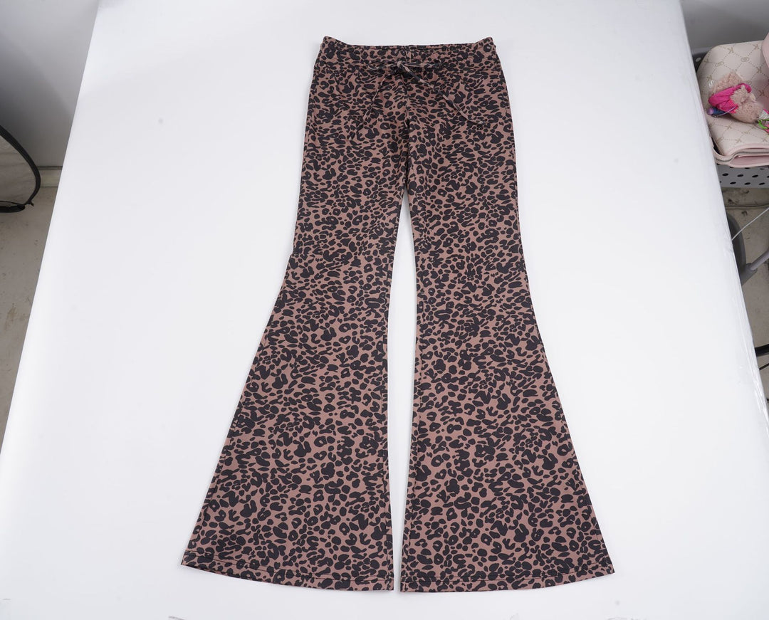 Damen Flared Leopardenmuster Hose EB