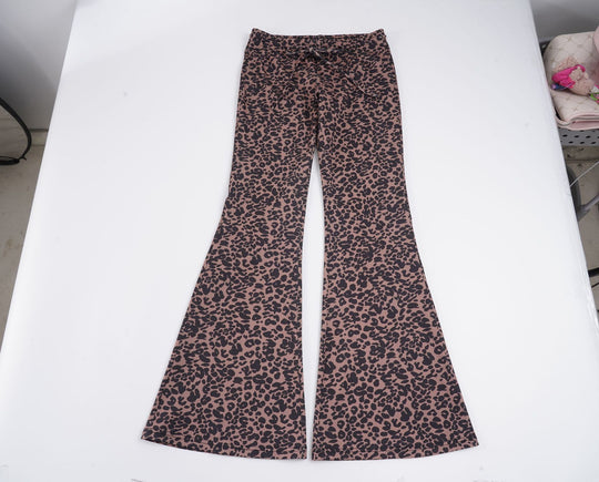 Damen Flared Leopardenmuster Hose EB