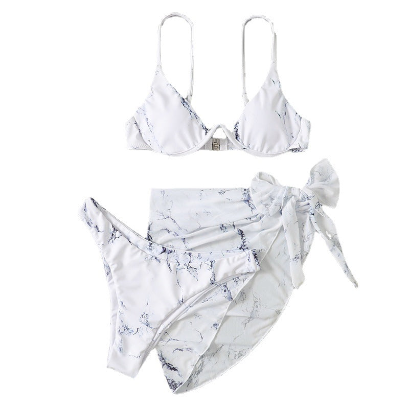 Damen Triangel-Bikini-Set mit verspieltem Wickelrock EB