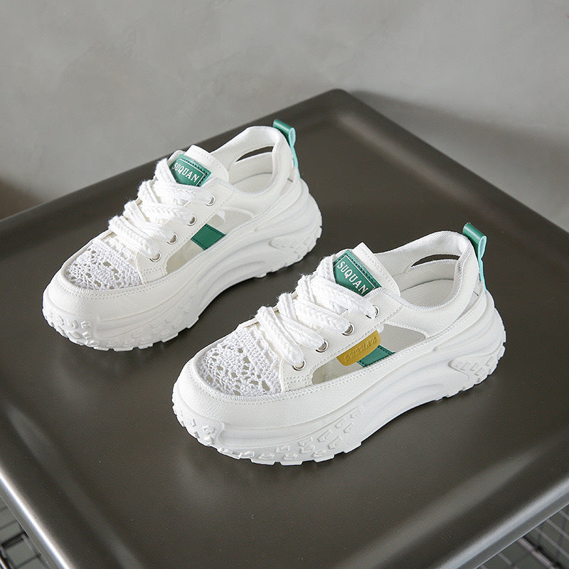Damen modische Sneakers mit luftigen Einsätzen und komfortabler Dämpfung EB
