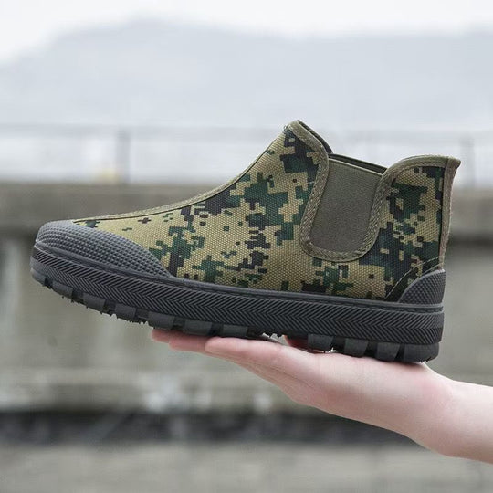 Damen wasserfeste Gummistiefel mit flexiblem Camouflage-Design EB