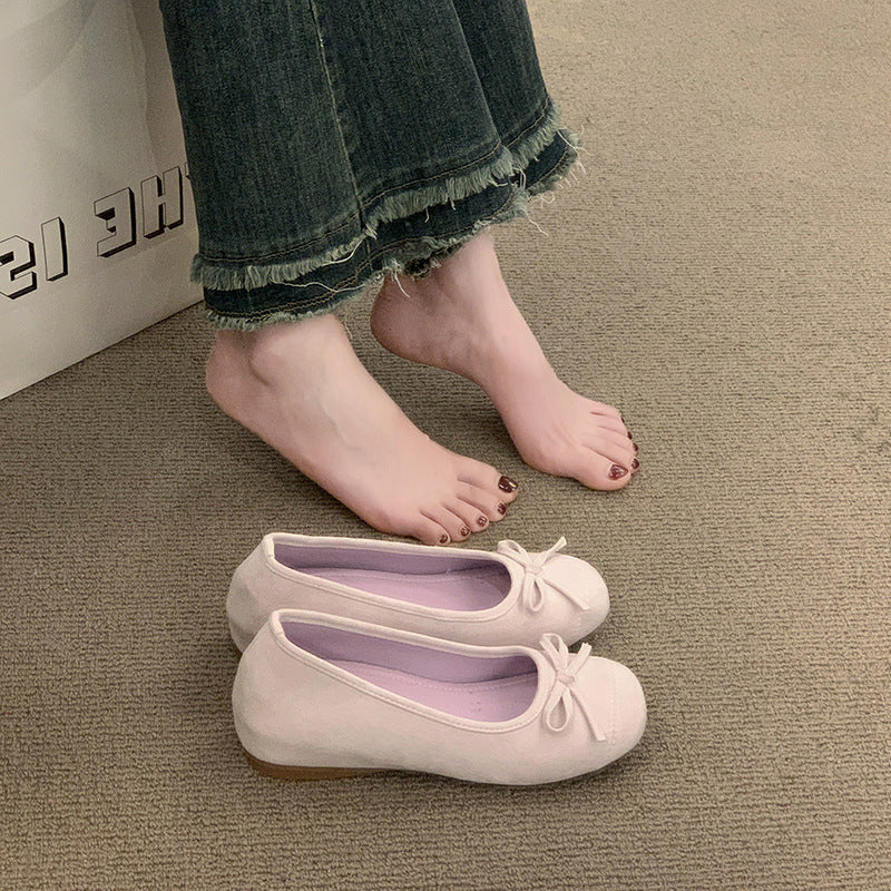 Damen Ballerinas mit elegantem Glanz und feiner Schleife EB