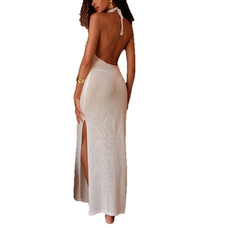 Damen Maxikleid aus luftiger Häkelstruktur mit einzigartigem Cut-Out EB