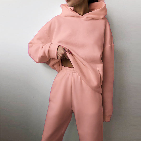 Damen modisches Oversize-Hoodie-Set mit lässigem Schnitt und elastischem Bund EB
