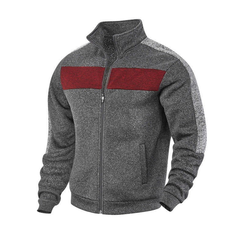 Herren Sportliche Fleecejacke mit hohem Kragen und reflektierenden Akzenten EB