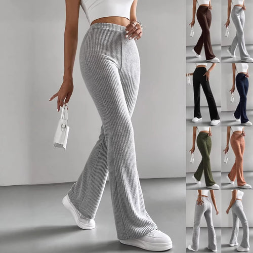 Damen Wide-Leg Ribbed-Hose EB