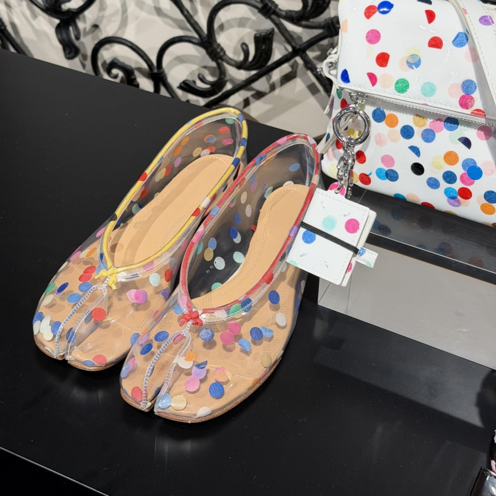 Damen Ballerinas mit verspielt buntem Punktedesign EB