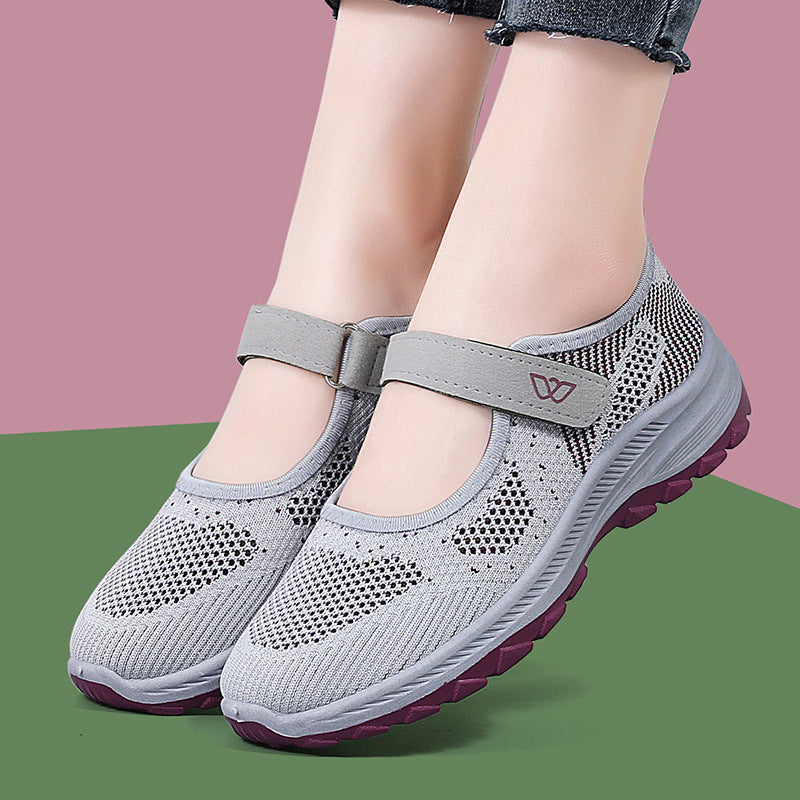 Damen Komfortable und atmungsaktive Sportschuhe mit Klettverschluss EB