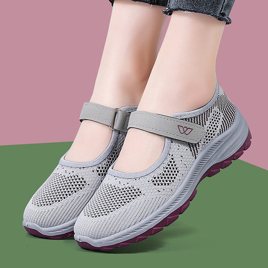Damen Komfortable und atmungsaktive Sportschuhe mit Klettverschluss EB