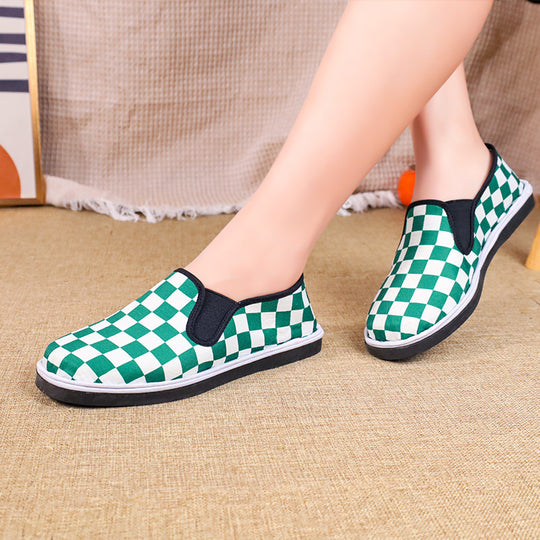 Damen Slip-On Sneaker mit Karomuster EB