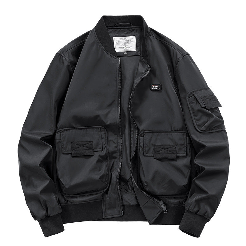 Men's  rugged multi-pocket nylon bomber jacket EB