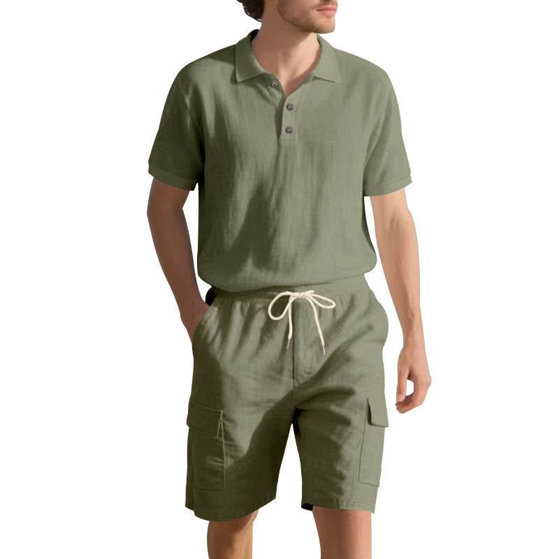 Herren Freizeit-Set mit atmungsaktivem Polo-Shirt und komfortablen Shorts EB