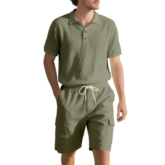Herren Freizeit-Set mit atmungsaktivem Polo-Shirt und komfortablen Shorts EB
