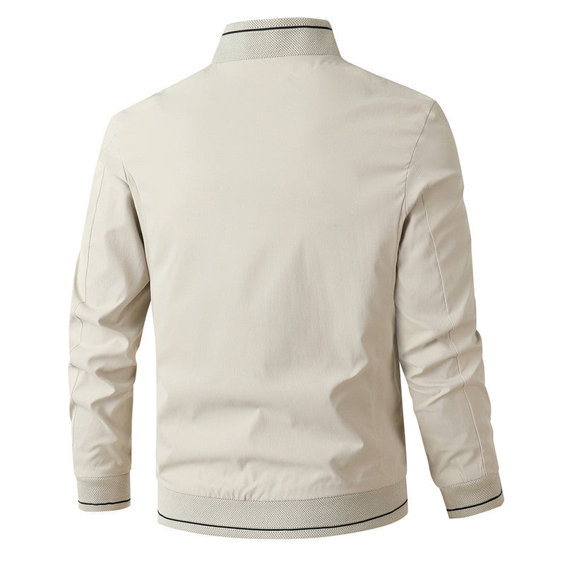 Herren modische Bomberjacke mit sportlichem Design und elastischen Bündchen EB