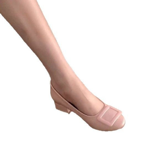 Damen elegante Blockabsatz-Schuhe mit modischer Schnalle EB