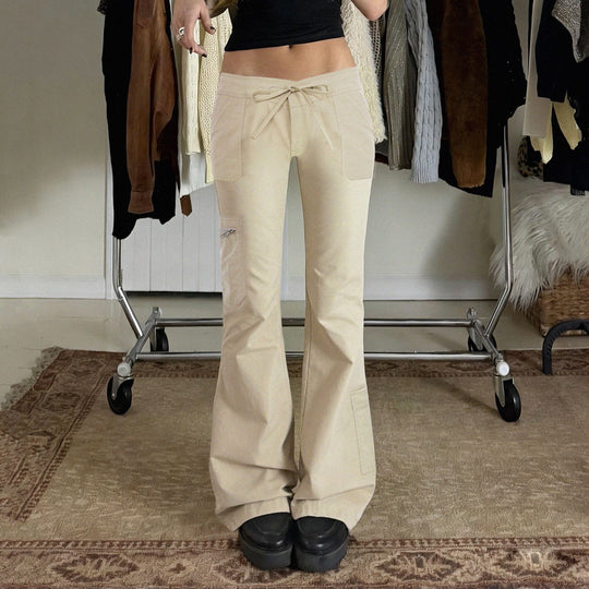 Damen bequeme Cargo-Hose mit elastischem Bund und praktischen Seitentaschen EB
