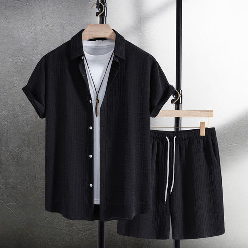 Damen Freizeitanzug mit kurzen Ärmeln und elastischen Shorts EB