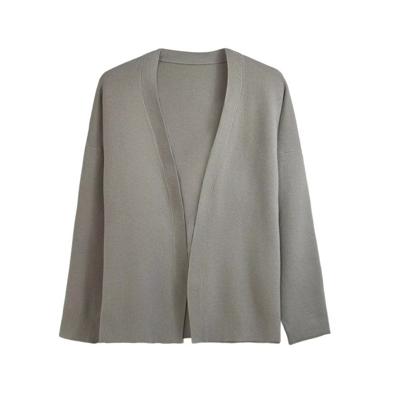 Damen lässiger Pullover mit klassischem Rundhalsausschnitt und langem Arm EB