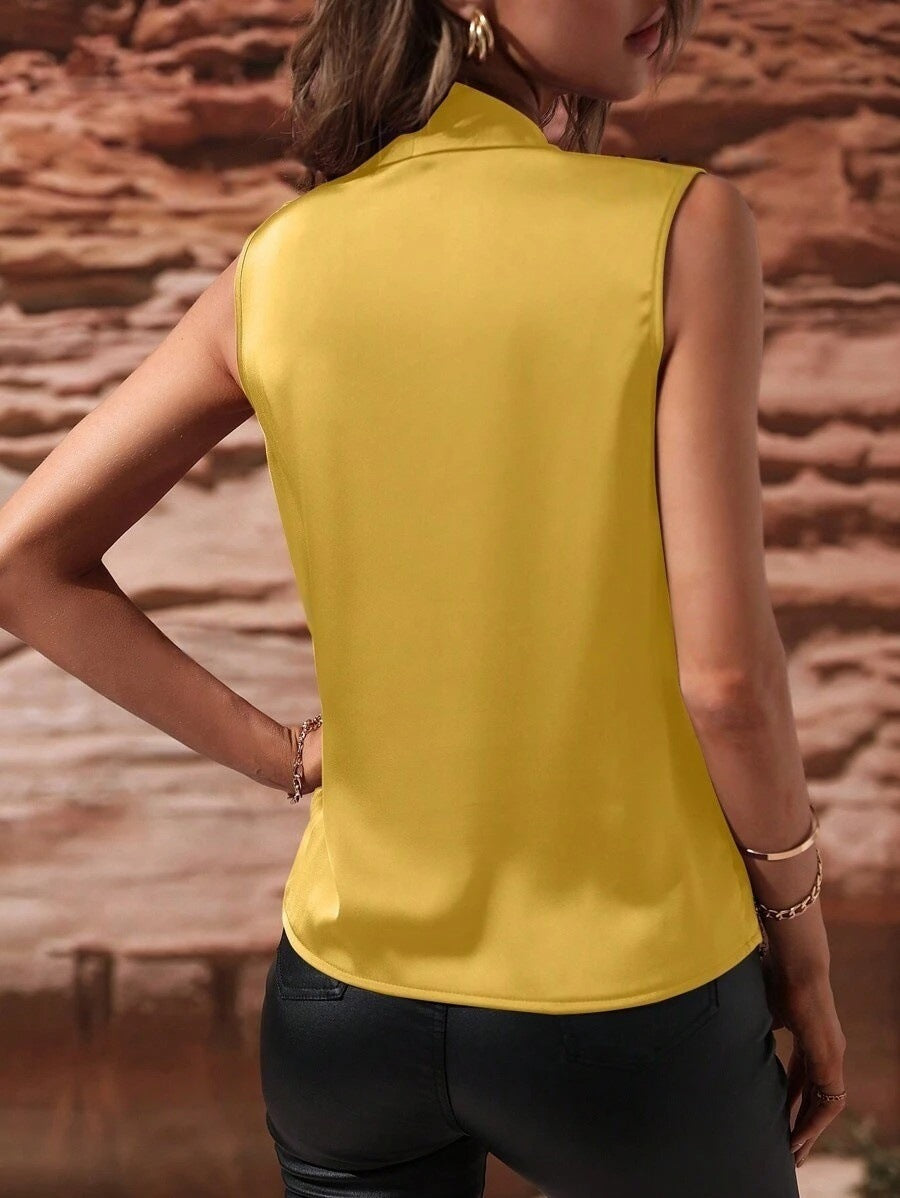 Damen elegantes Oberteil mit Wickeldesign und gerafftem Schnitt EB