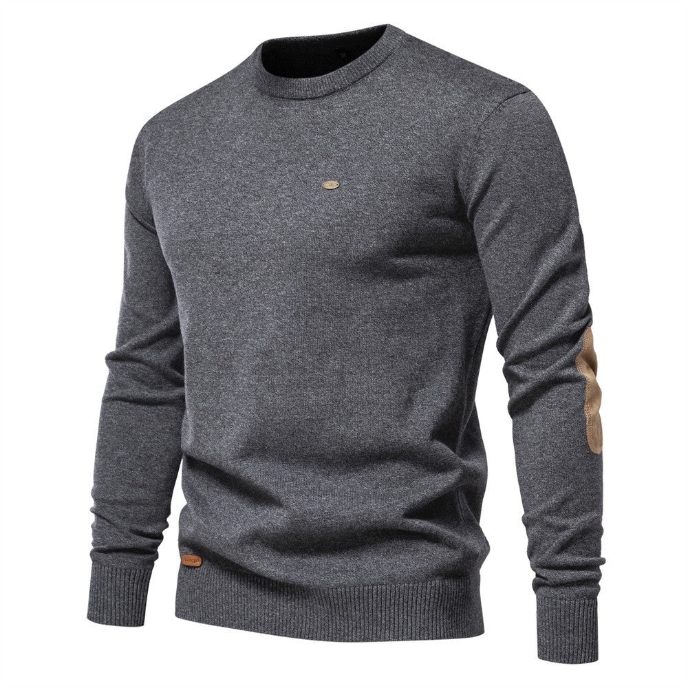 Herren Rundhals Pullover aus weichem Strickstoff EB