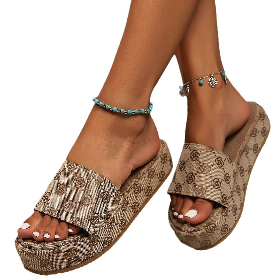Damen bequeme Haus-Sandalen mit modischem Plateau EB