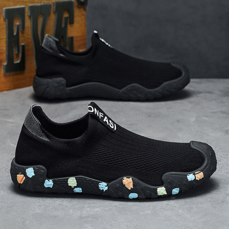 Damen Atmungsaktive Slip-On Sportschuhe mit rutschfester Gummisohle und elastischem Strickmaterial EB