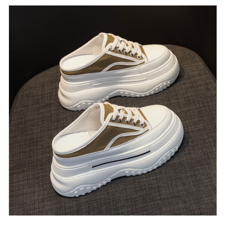 Damen Slip-On Sneakers mit hohem Plateau und atmungsaktiver Mesh-Oberfläche EB