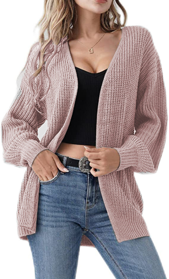 Damen Strickjacke mit offenen Kanten und luftiger Maschenstruktur EB