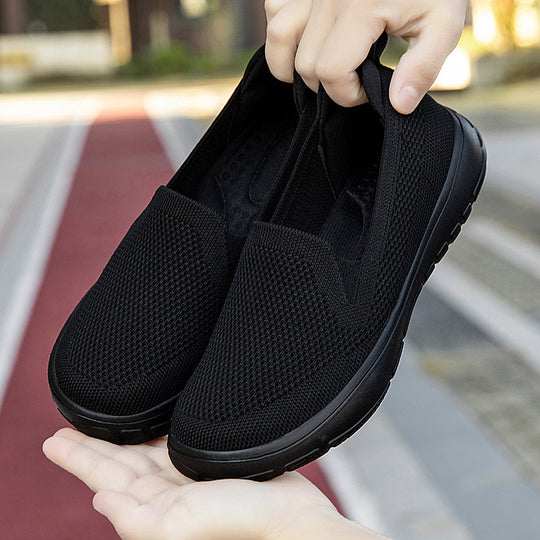 Damen Slip-On Freizeitschuhe mit atmungsaktiver Mesh-Oberfläche und flexibler Sohle EB