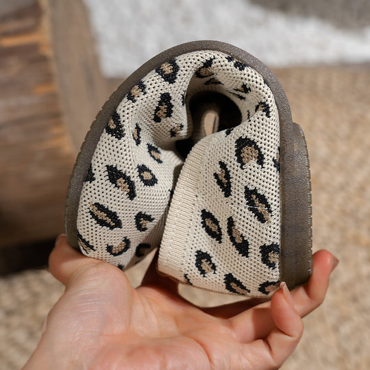 Damen Ballerinas mit modischem Leopardenmuster und bequemer Sohle EB